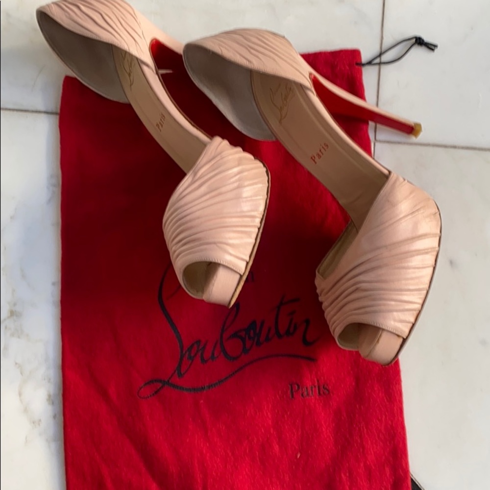 Christian Louboutin platform peep toe pump heels